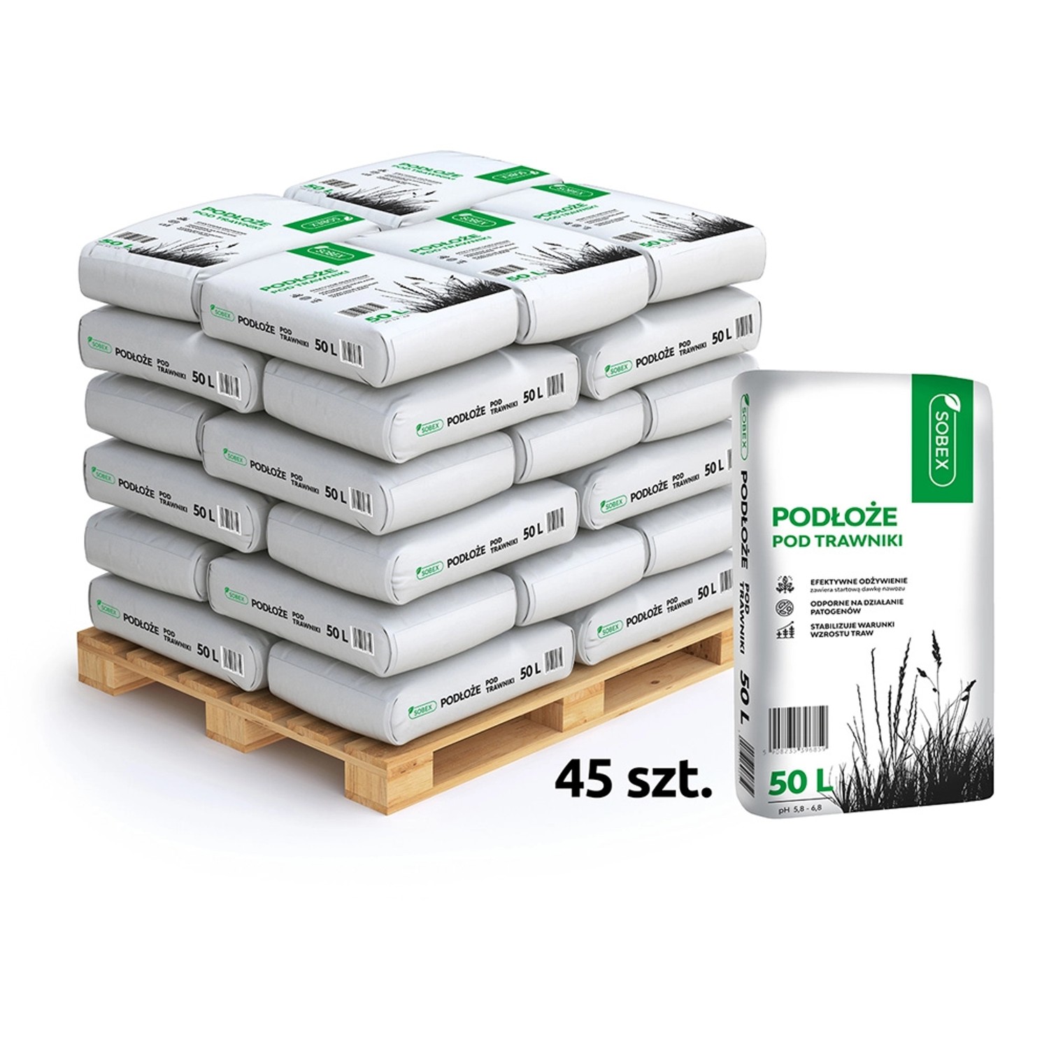 Sobex Podłoże do trawników - 45 x 50 l