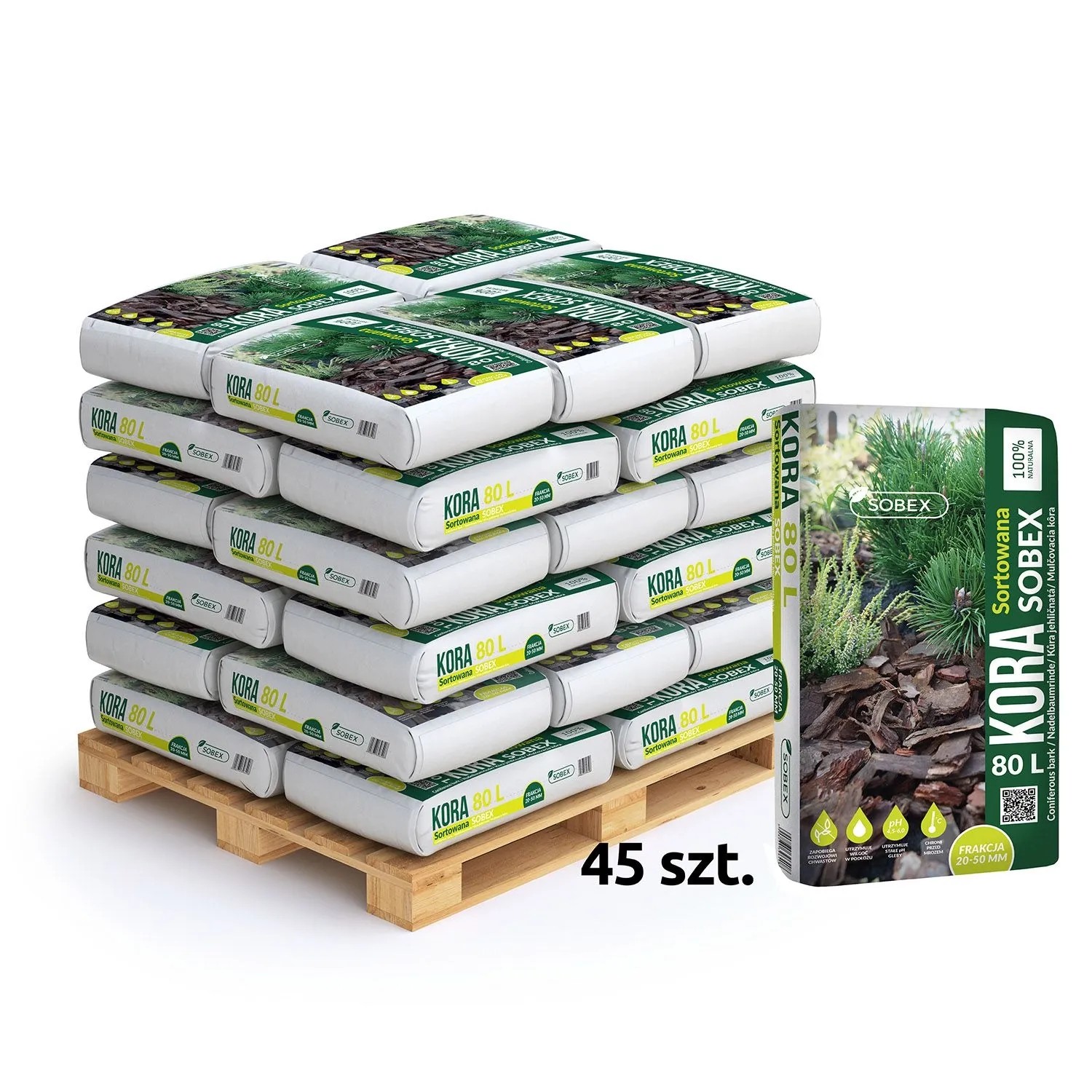 Kora ogrodowa sosnowa frakcaj 2-5 cm - 45 x 80 l