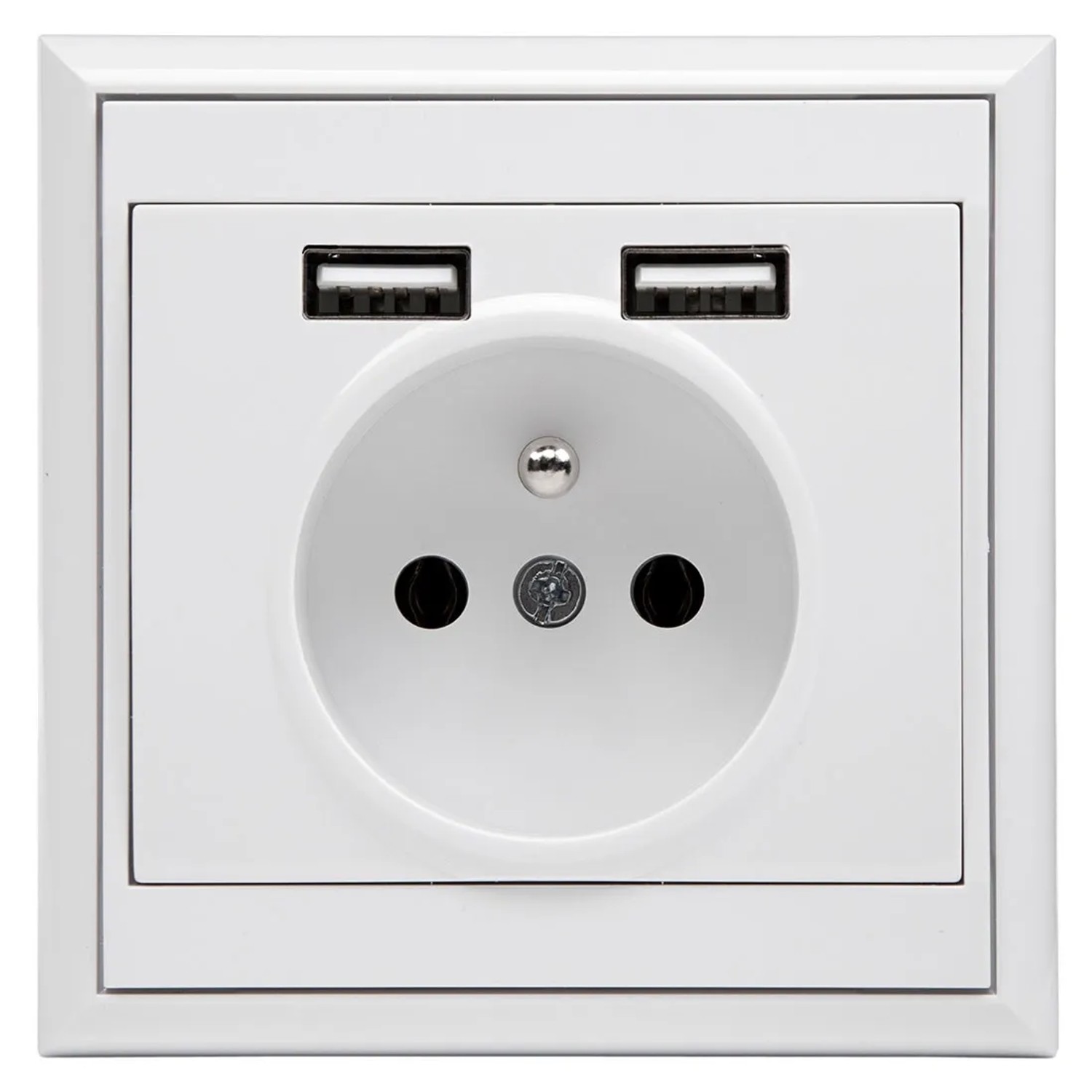 Gniazdo Luna pojedyncze + 2xUSB białe