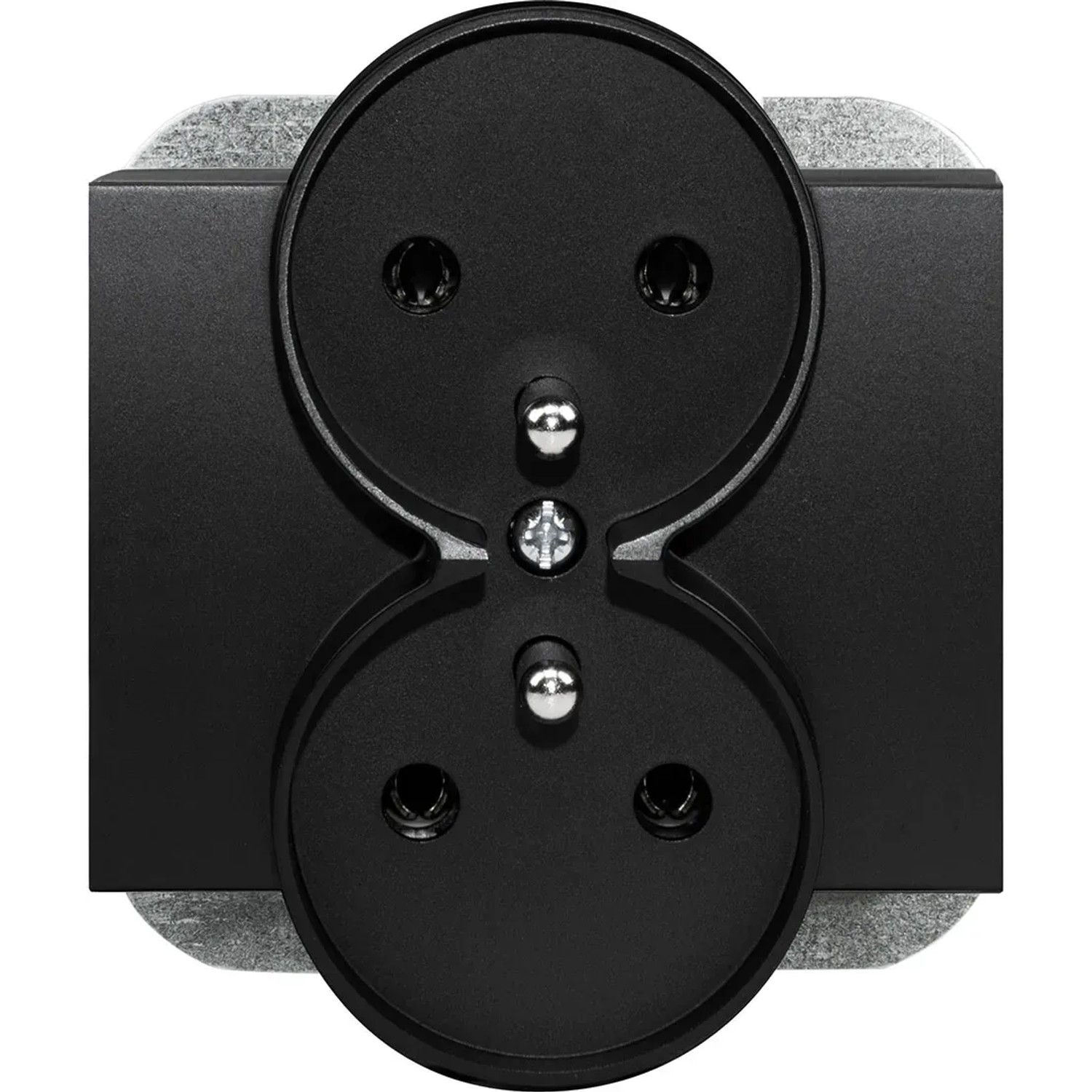 Gniazdo Onyx podwójne z uziemieniem czarny mat