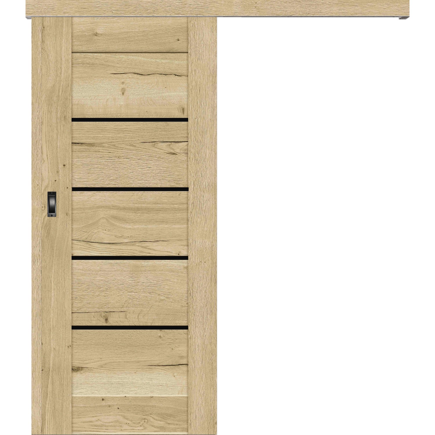 Classen Skrzydło Falko dąb claveland czarna szyba przesuwne 80P