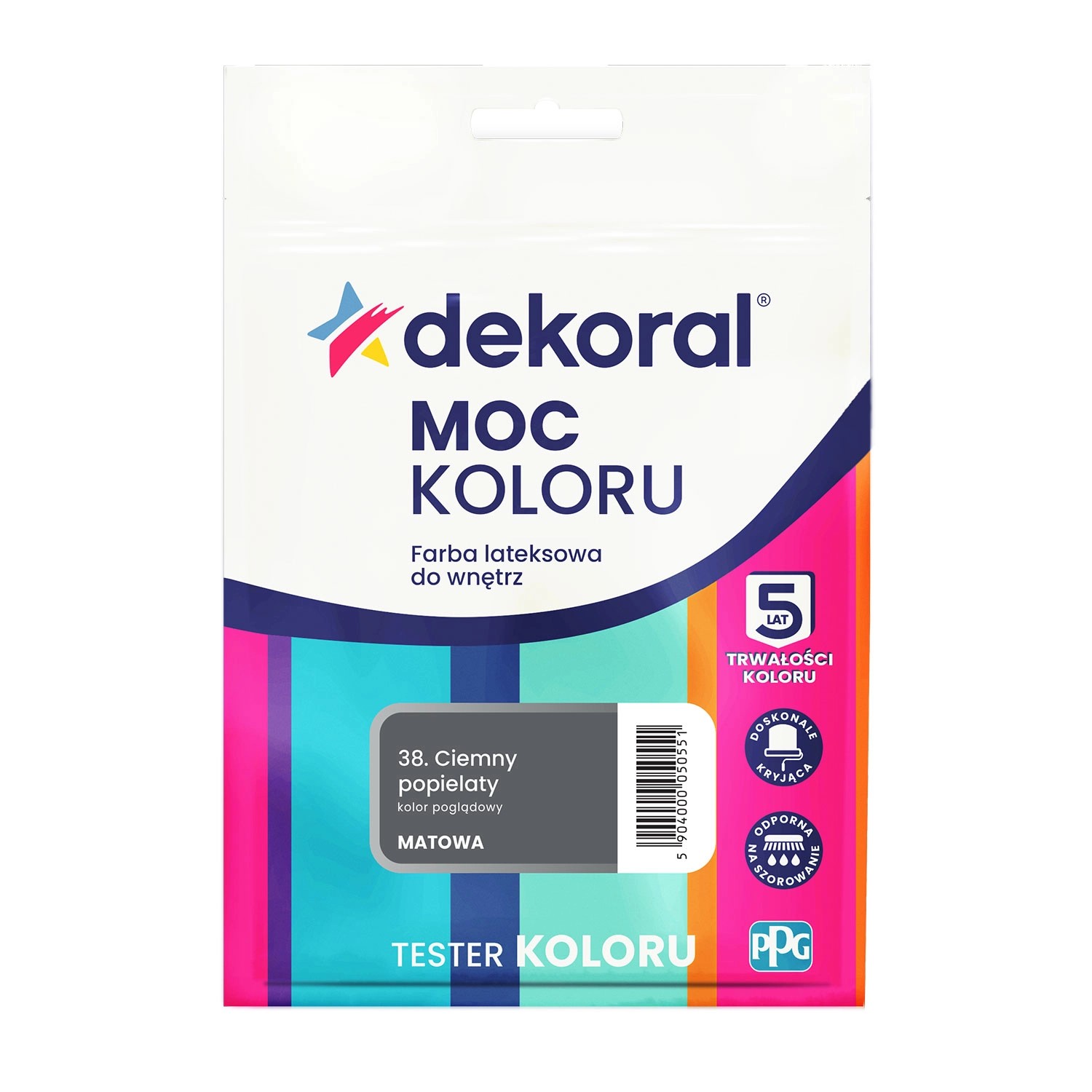 Tester farby Dekoral Moc Koloru ciemny popielaty 40 ml