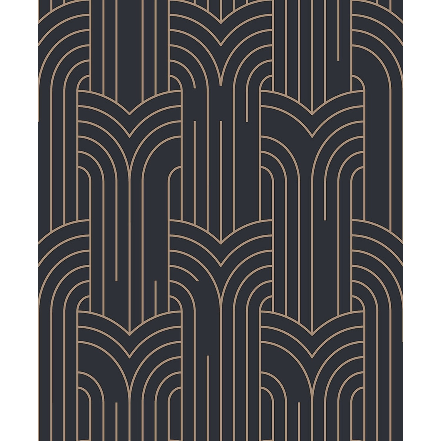 Tapeta winylowa na flizelinie CZARNA ART-DECO