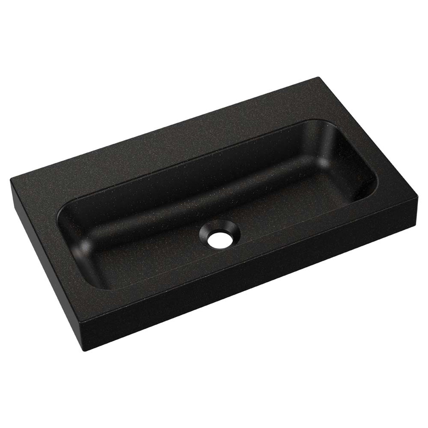 Umywalka MILET Granitowa gold black 35 x 61 x 9 cm