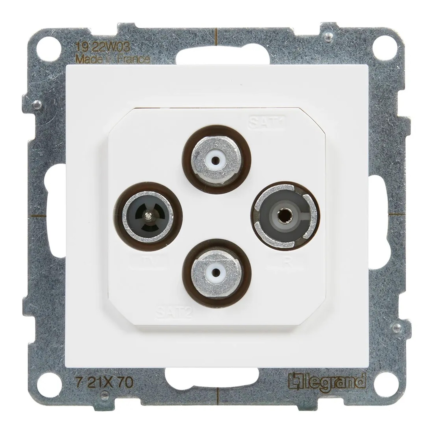 Gniazdo SUNO TV-R-2XSAT białe