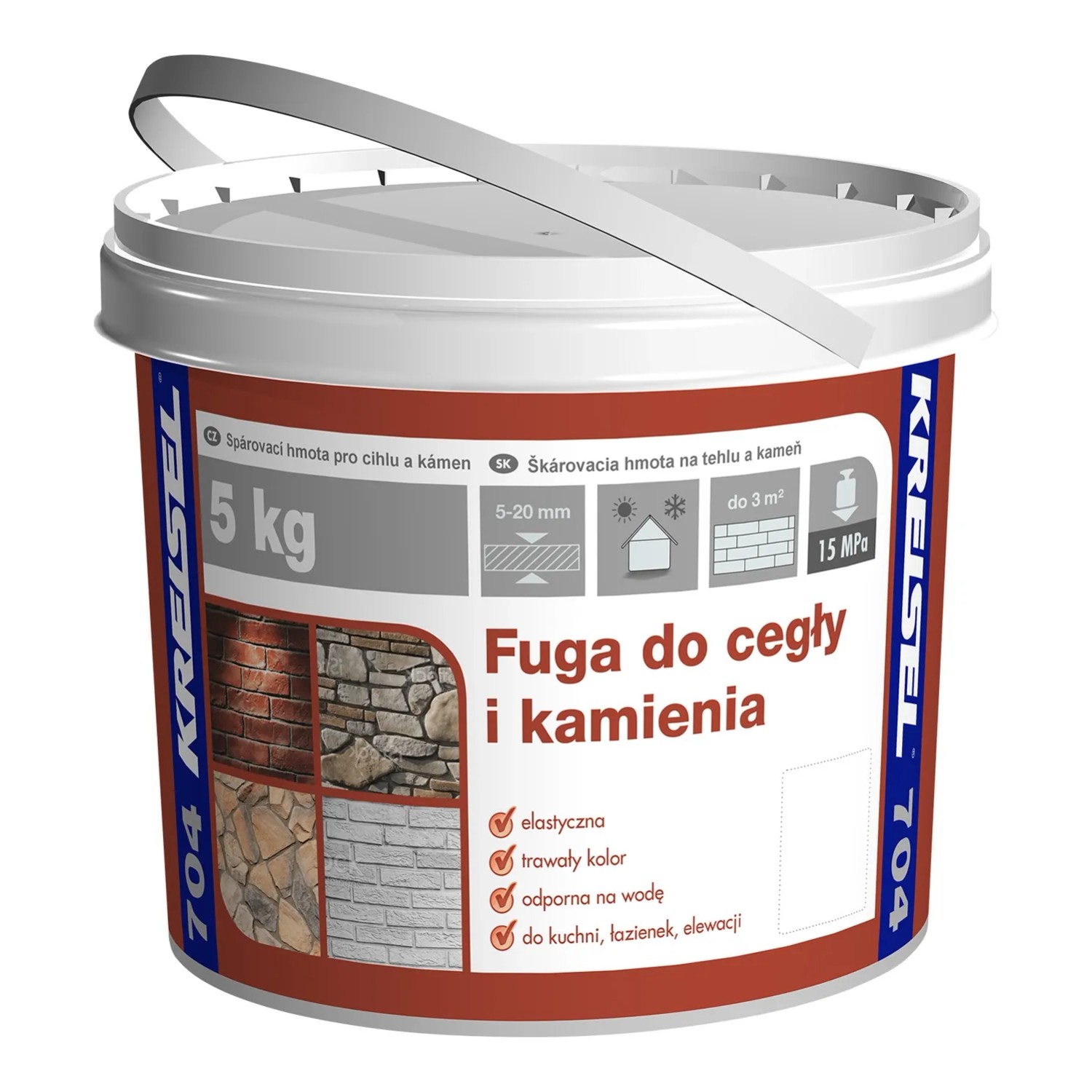 Kreisel Fuga do cegły i kamienia kremowa 5 l