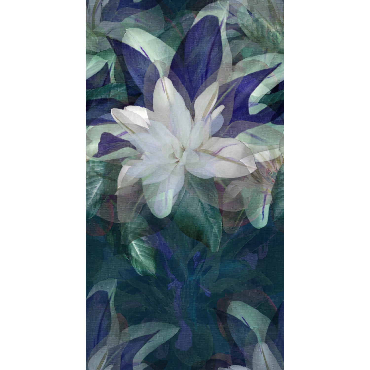 Tapeta panoramiczna MURAL 150 x 280 cm niebieskie kwiatki