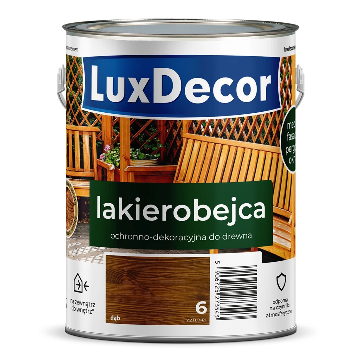 LuxDecor Lakierobejca ochronno-dekoracyjna 2,2 L dąb
