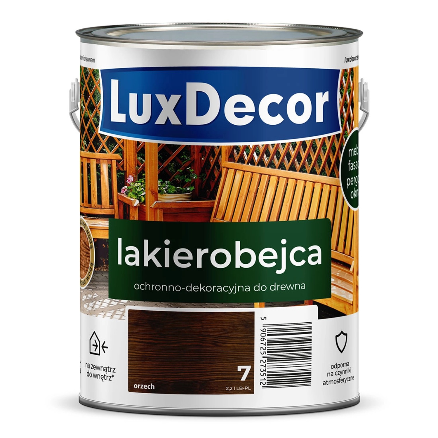 LuxDecor Lakierobejca ochronno-dekoracyjna 2,2 L orzech