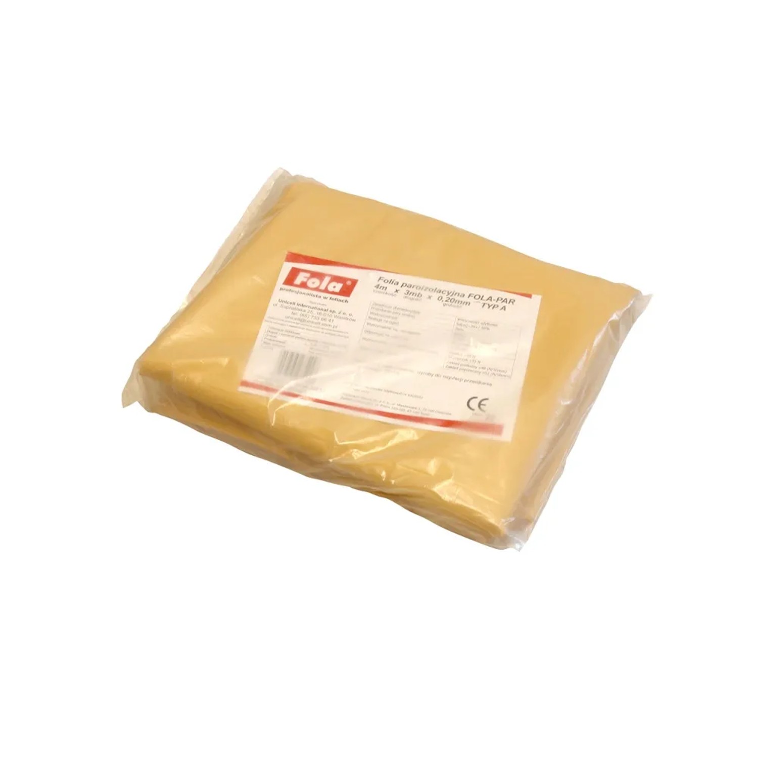 Fola Folia paroizolacyjna żółta 0,20 mm 4x3m