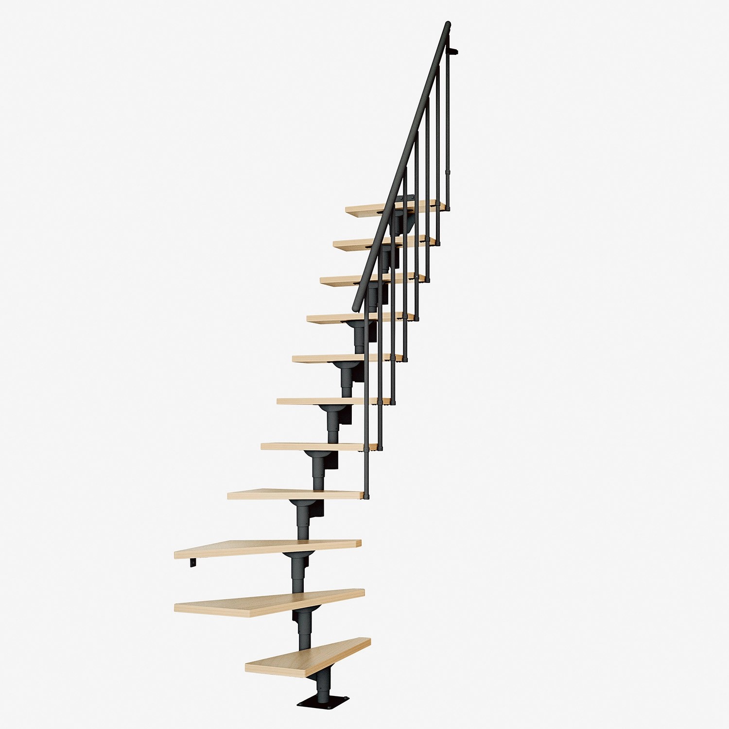 Dolle Schody modułowe Dallas zabiegowe czarne, 11-stopni, buk multiplex