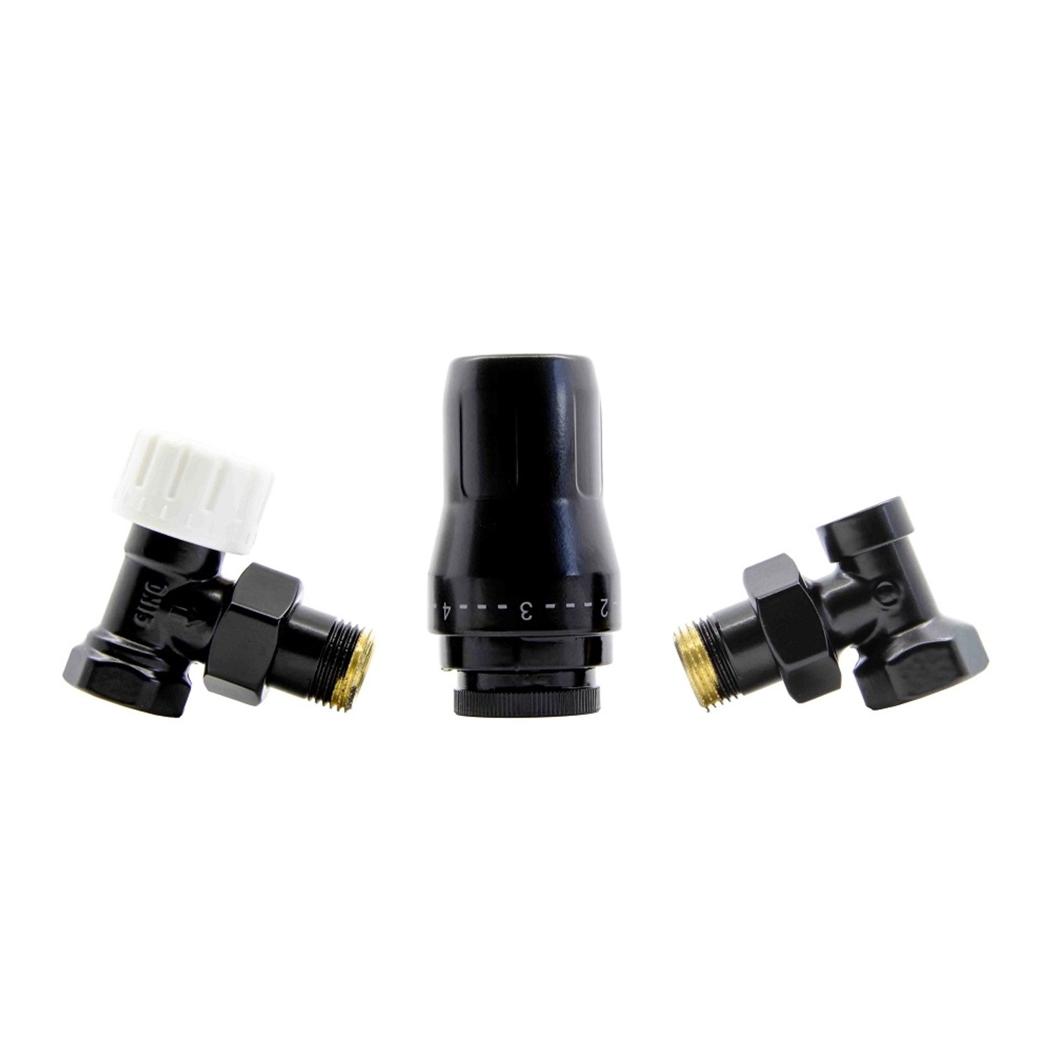 Schlösser Zestaw termostatyczny kątowy czarny 1/2 x 1/2