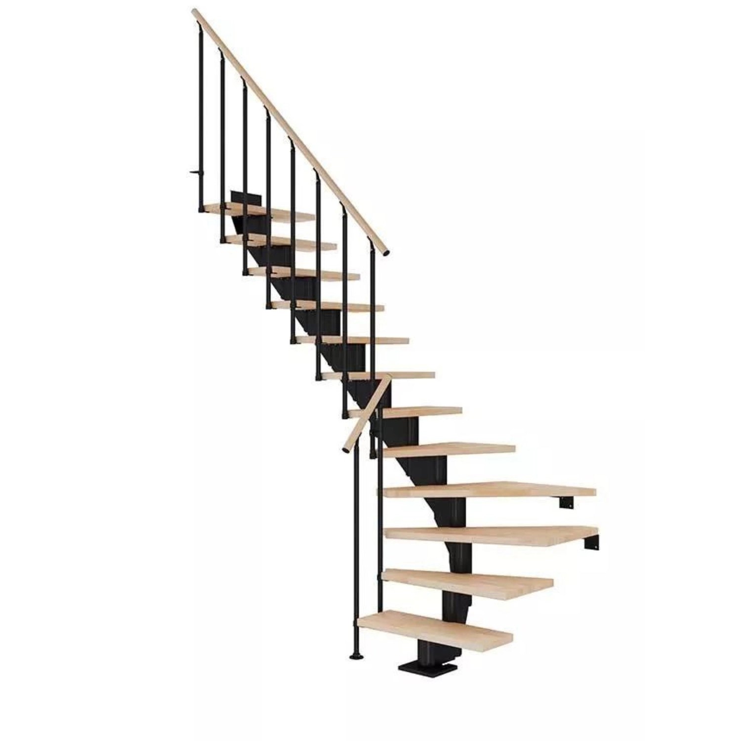 Dolle Schody modułowe Hamburg zabiegowe antracytowe, 13-stopni, buk olej 75 cm