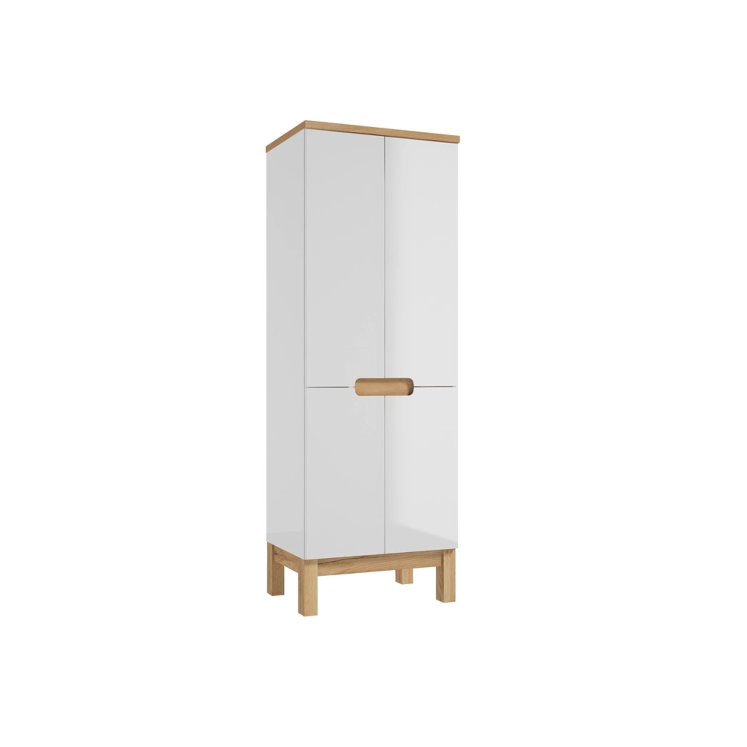 Defra Słupek łazienkowy Space 60 cm biały / dąb