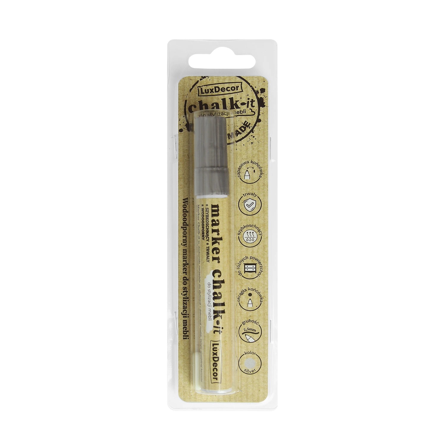 LuxDecor Marker olejowy Chalk-it srebrny 10ml