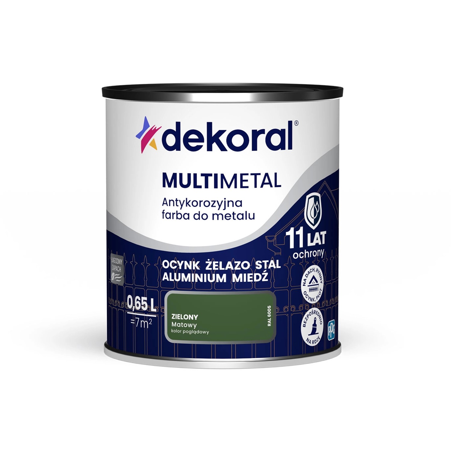 Dekoral Farba antykorozyjna Multimetal zielona 0,65L
