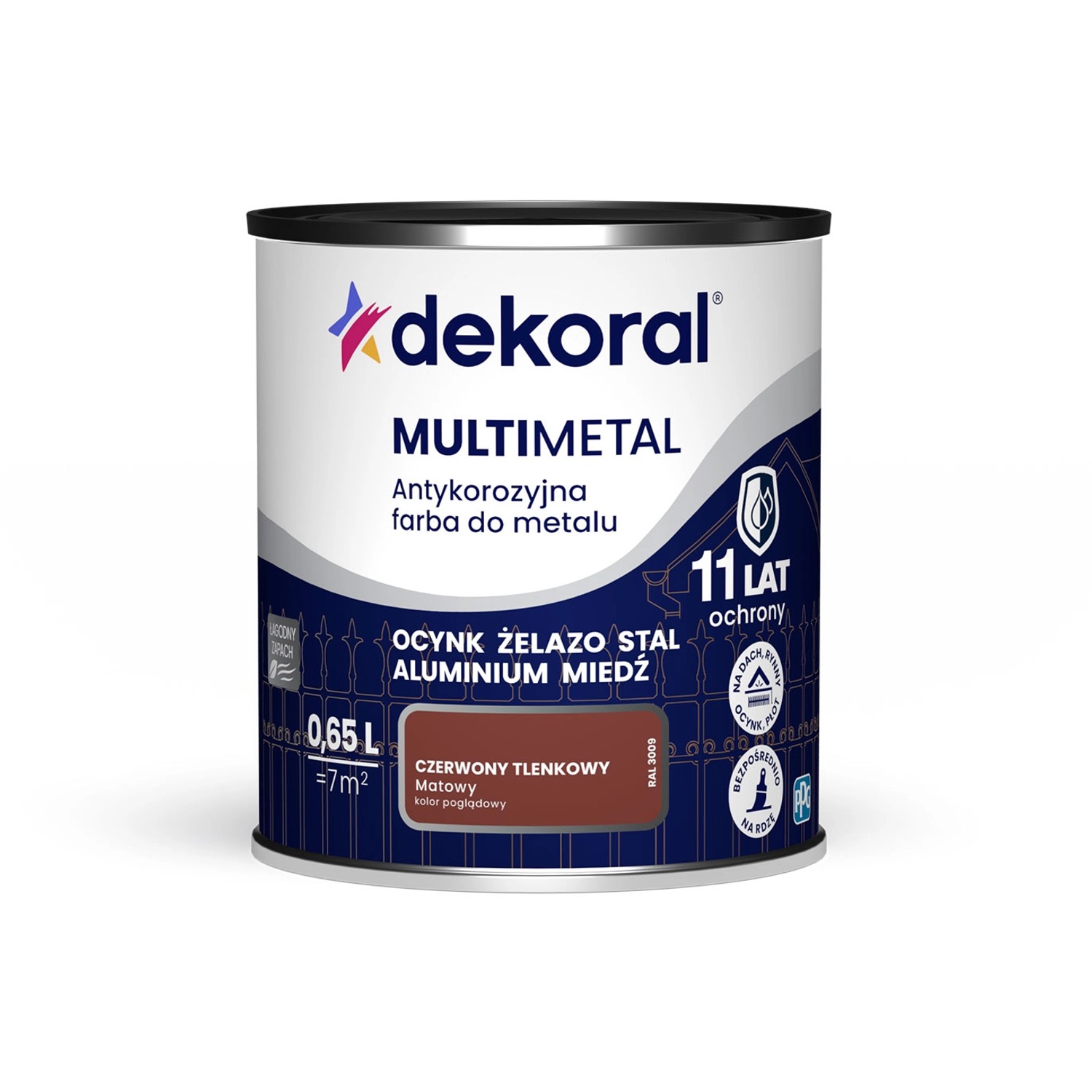 Dekoral Farba antykorozyjna Multimetal czerwony tlenkowy 0,65L