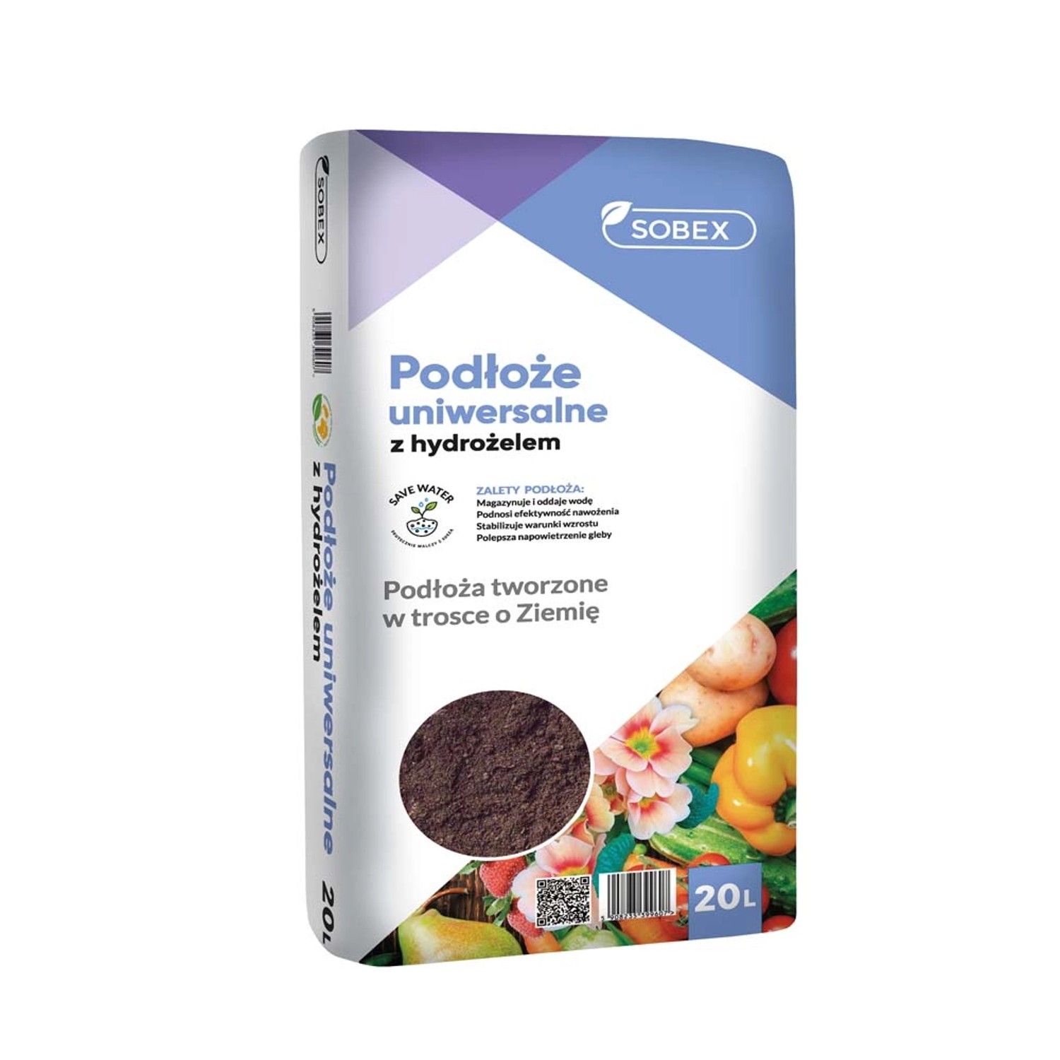 Sobex podłoże uniwersalne z hydrożelem - 20 l