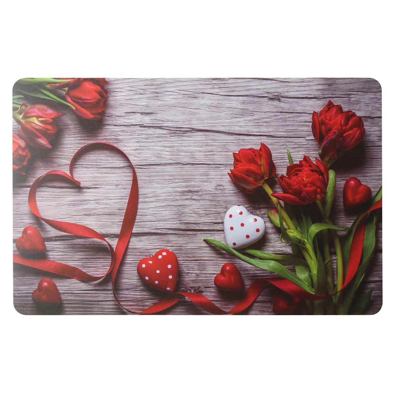 Podkładka na stół AMOR 43,5 x 28 cm szaro-czerwona