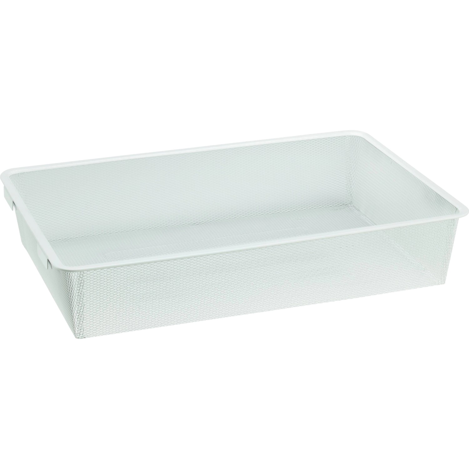 Kosz z siatki drucianej 60 x 39 x 12 cm biały Garderoba Metalowa