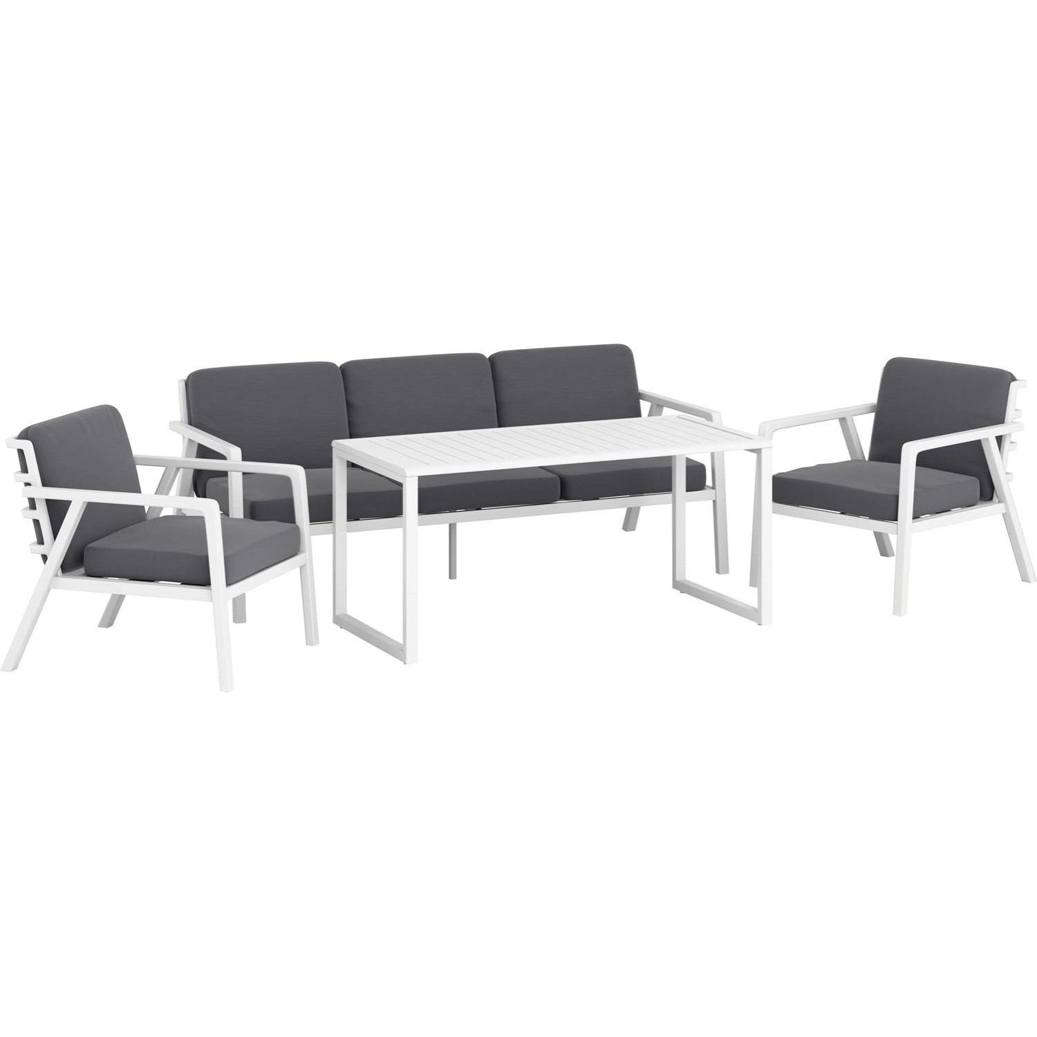 Komplet mebli wypoczynkowych TAMWORTH biały 4-częściowy