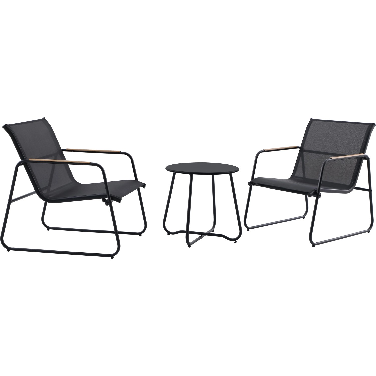 OBI Komplet mebli balkonowych WHITTON czarny 3-częściowy