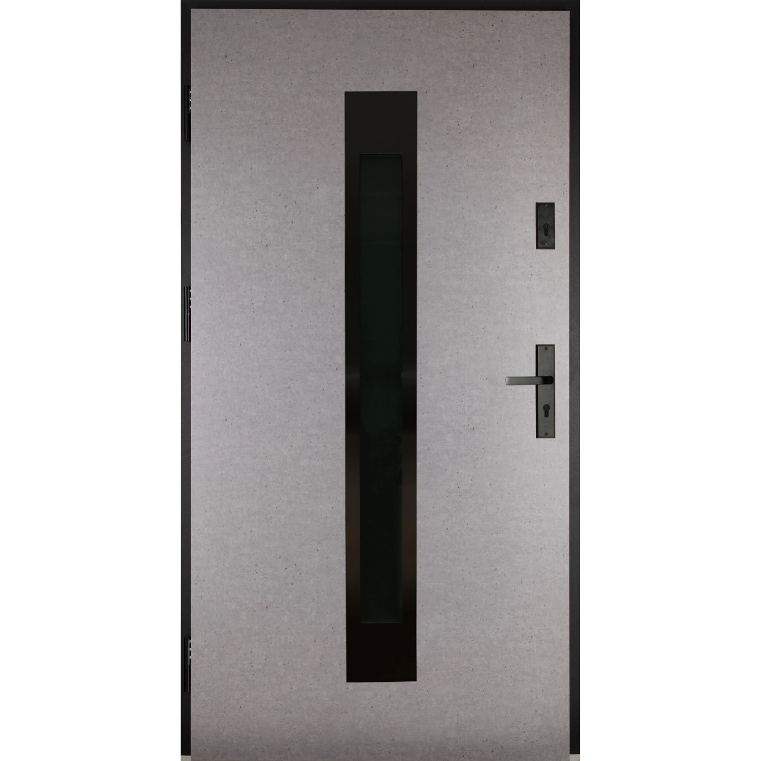 SPLENDOOR Drzwi zewnętrzne Satis black beton otwierane otwierane na zewnątrz 90L