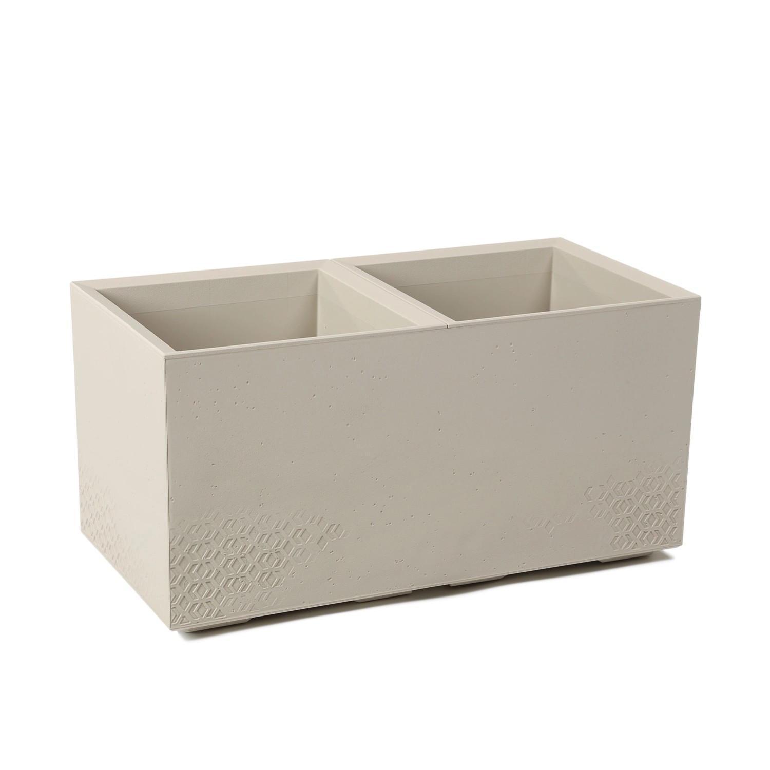 Kwietnik Karo beton beżowy recycled wym. 80x40 cm