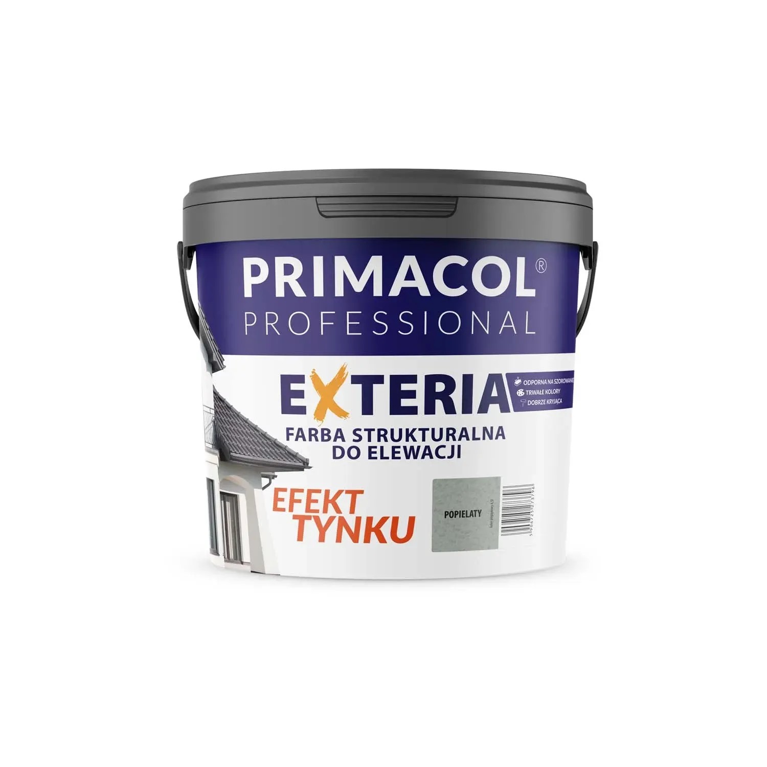 Farba fasadowa Primacol Exteria 4,5l popielata
