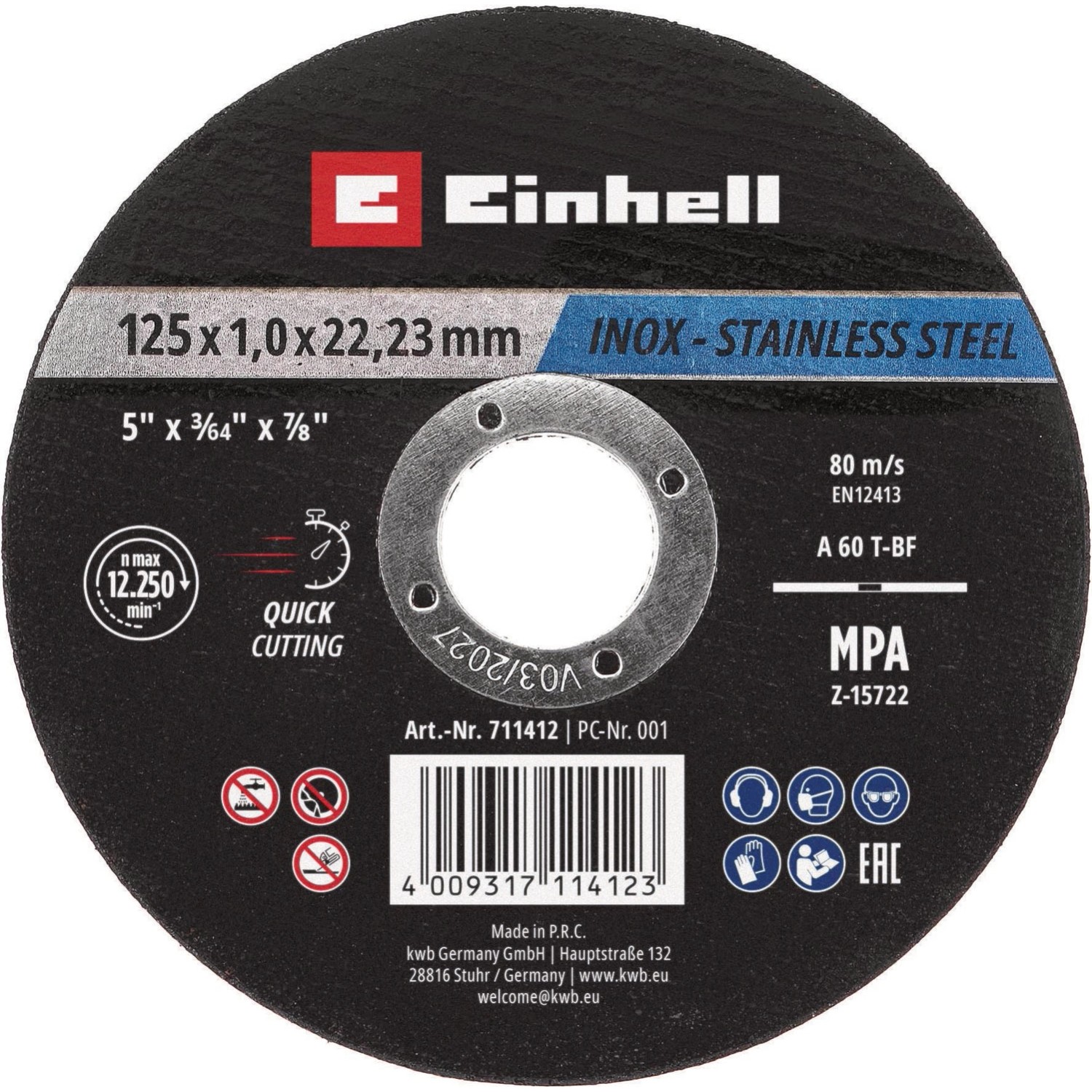 Einhell Zestaw tarcz do metalu 125 x 1,0 mm - 10 szt.