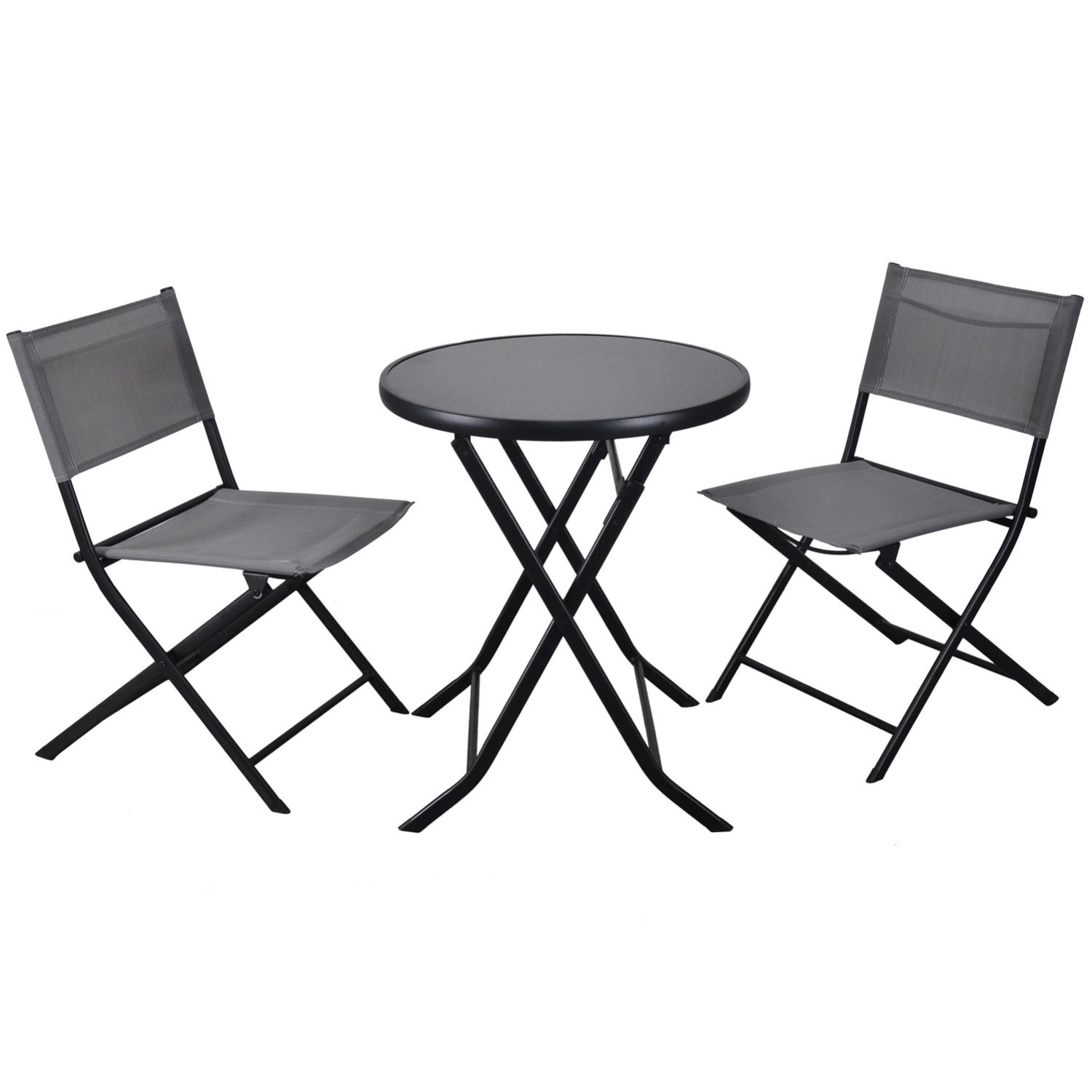 VIMAR Komplet mebli balkonowych CAPRI grafitowy 3-częściowy