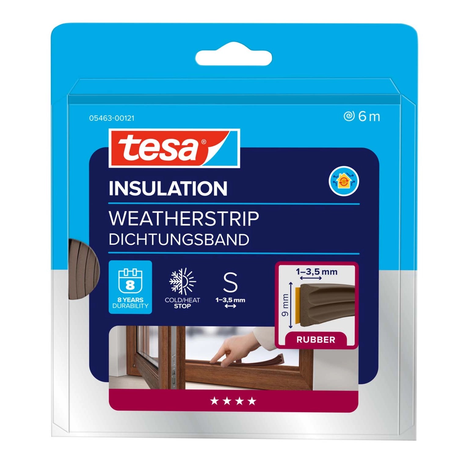 Tesa Uszczelka E-profile 9mm x 6m brązowa