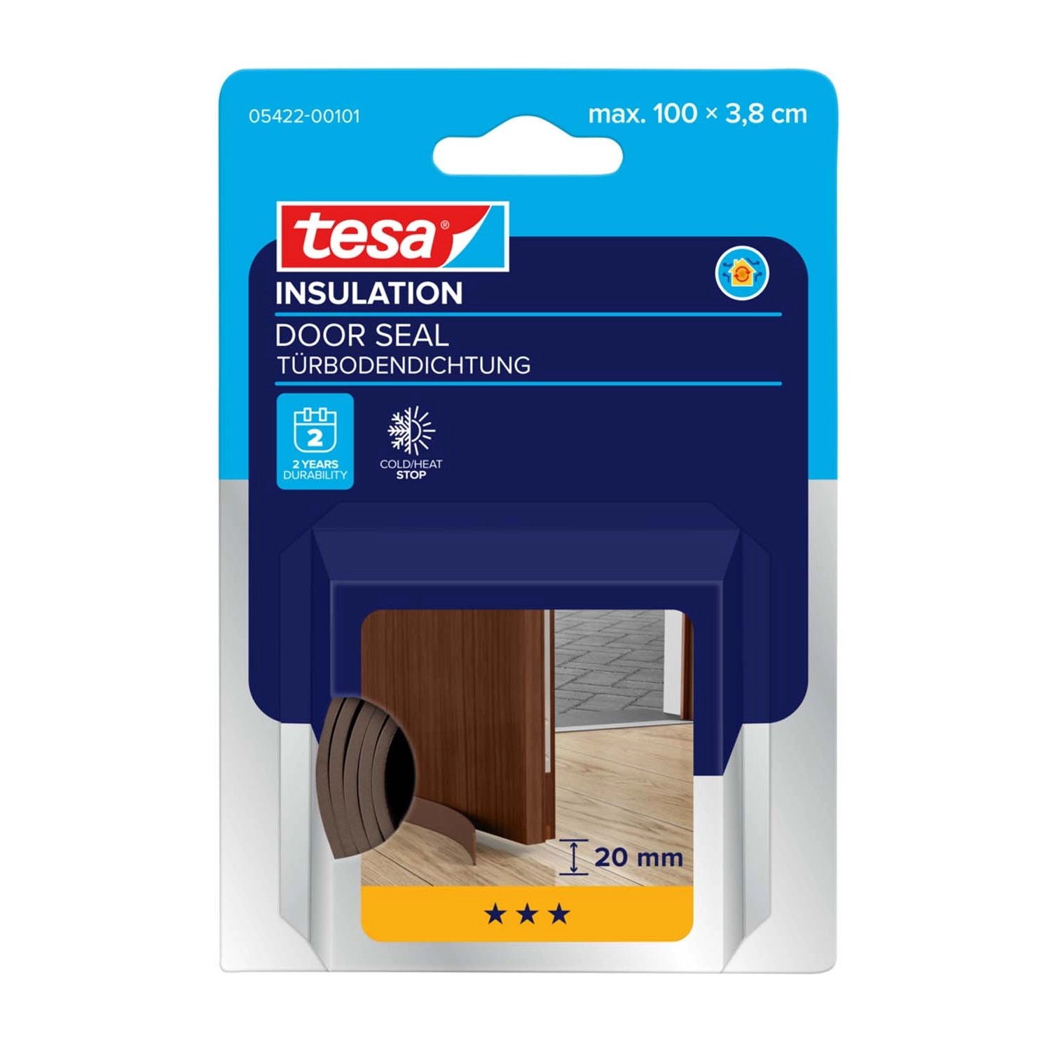 Tesa Uszczelka drzwiowa piankowa 38mm x 1m brązowa