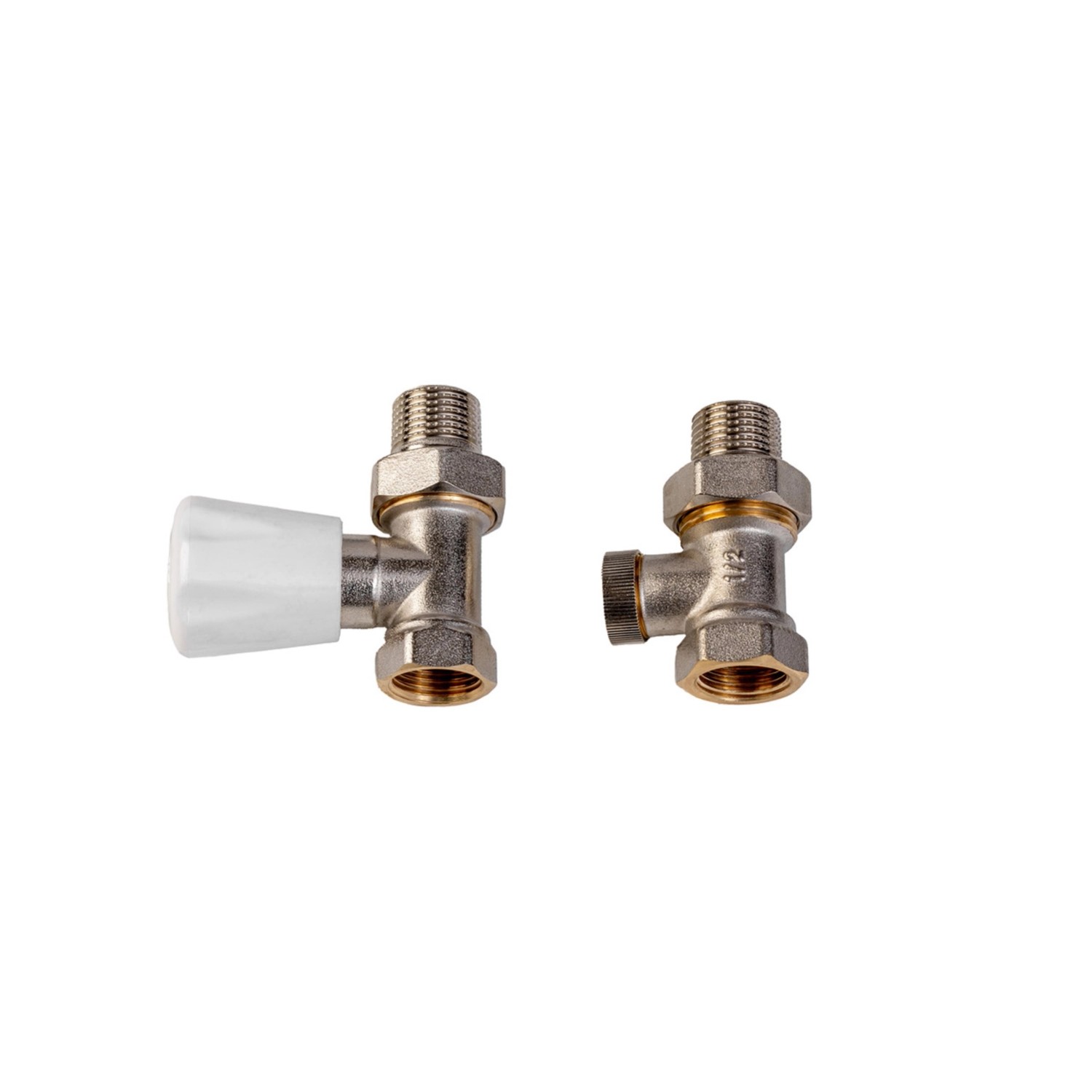 Luxrad Zestaw grzejnikowy prosty 1/2'' nikiel