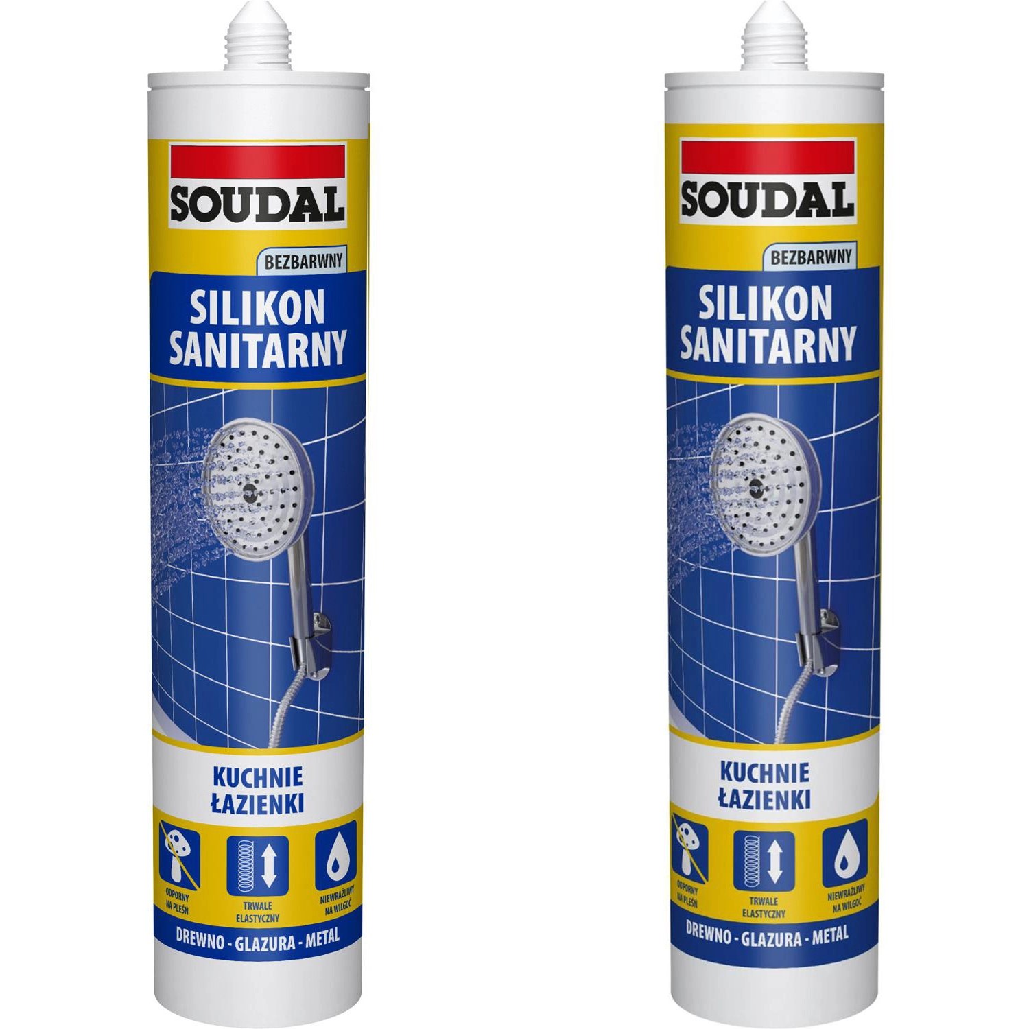 Soudal Silikon Sanitarny Bezbarwny DUO-PACK 280+280 ml