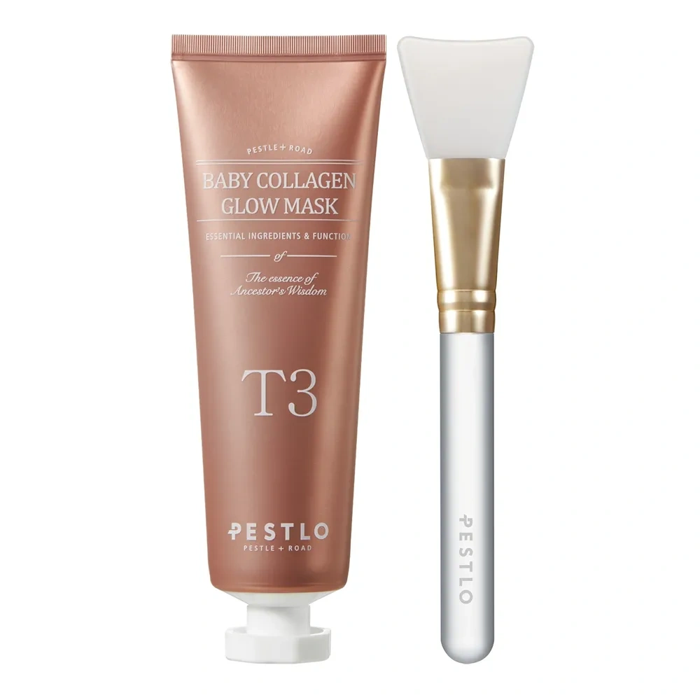 Pestlo T3 Baby Collagen Glow Mask kolagenowa maska do twarzy 50 m + silikonowy pędzel do nakładania maski