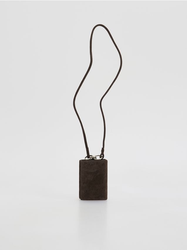 Reserved - Skórzany portfel - ciemnobrązowy