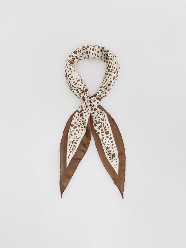 Reserved - Wzorzysta apaszka - brązowy