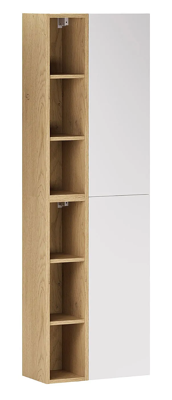 Biały półodkryty słupek łazienkowy R2-T12