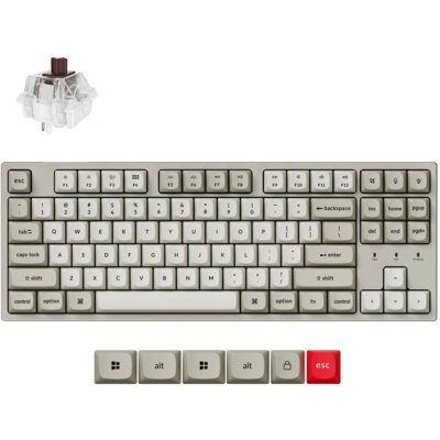 KEYCHRON C1 Pro 8K QMK Wired Custom Mechanical Super Brown Switch C1PX-M3