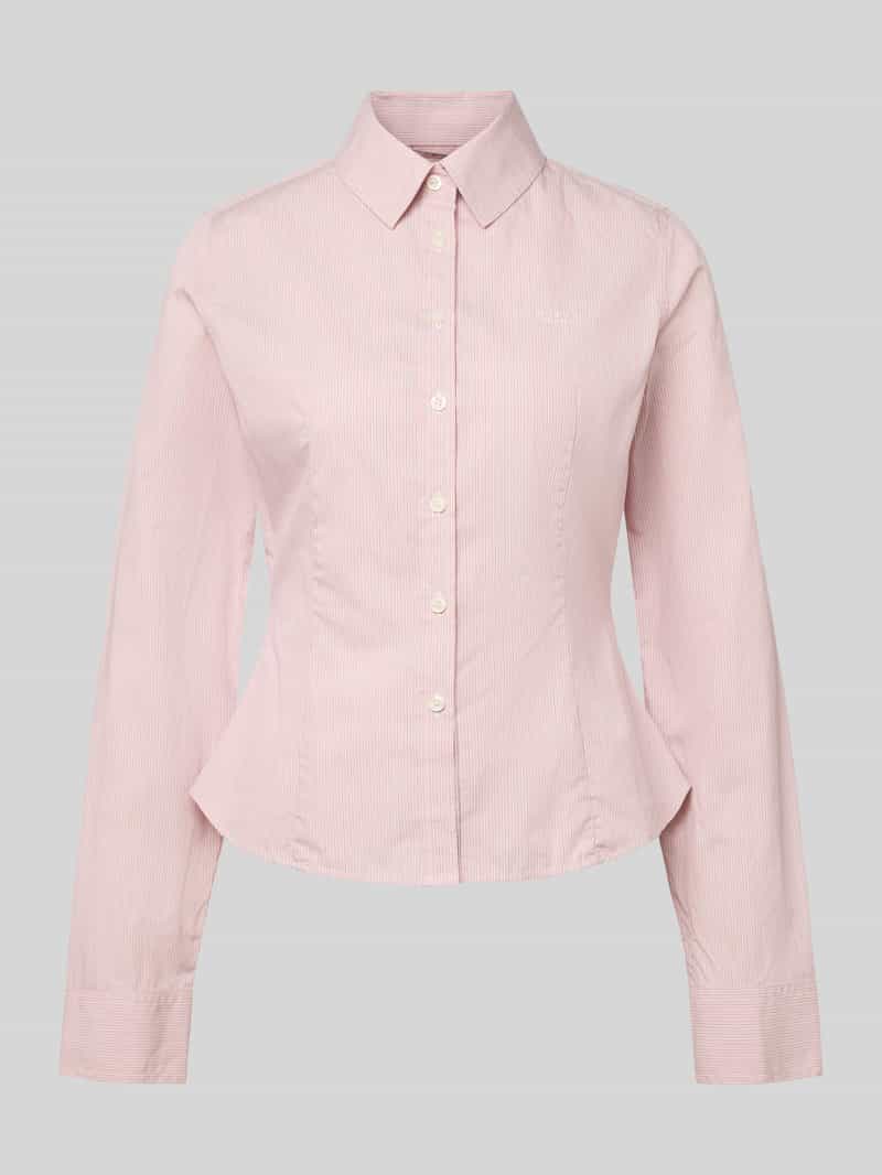 Bluzka koszulowa o kroju slim fit z czystej bawełny