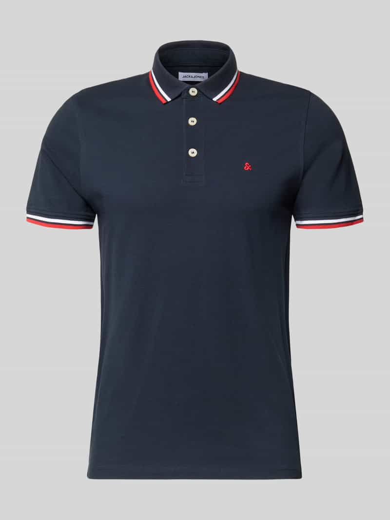 Koszulka polo o kroju slim fit z dodatkiem wiskozy model ‘Paulos’