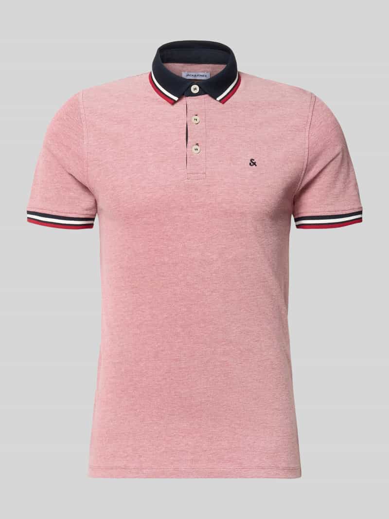 Koszulka polo o kroju slim fit z dodatkiem wiskozy model ‘Paulos’