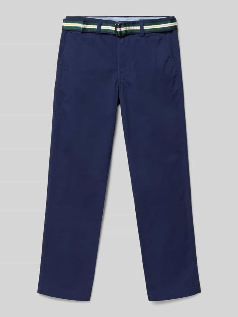 Chinosy o kroju regular fit z mieszanki bawełny model ‘BEDFORD-PANTS-FLAT’