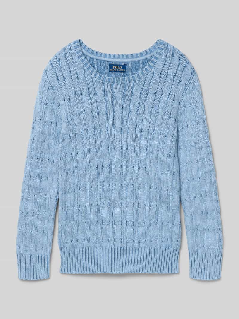 Sweter z dzianiny o kroju regular fit z czystej bawełny