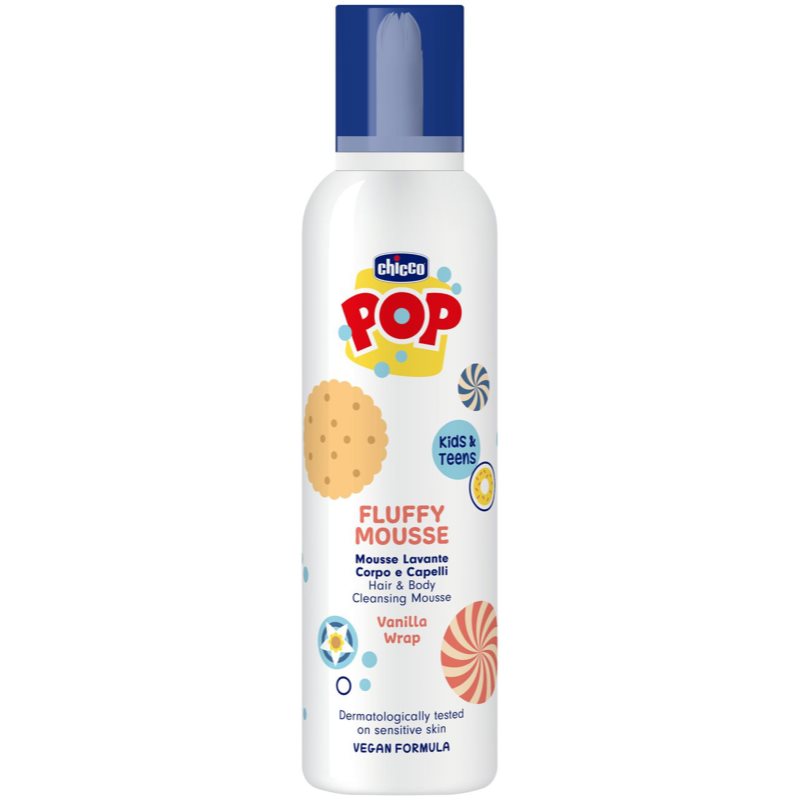 Chicco POP Fluffy Mousse Hair and Body pianka do ciała i włosów Vanilla wrap 200 ml