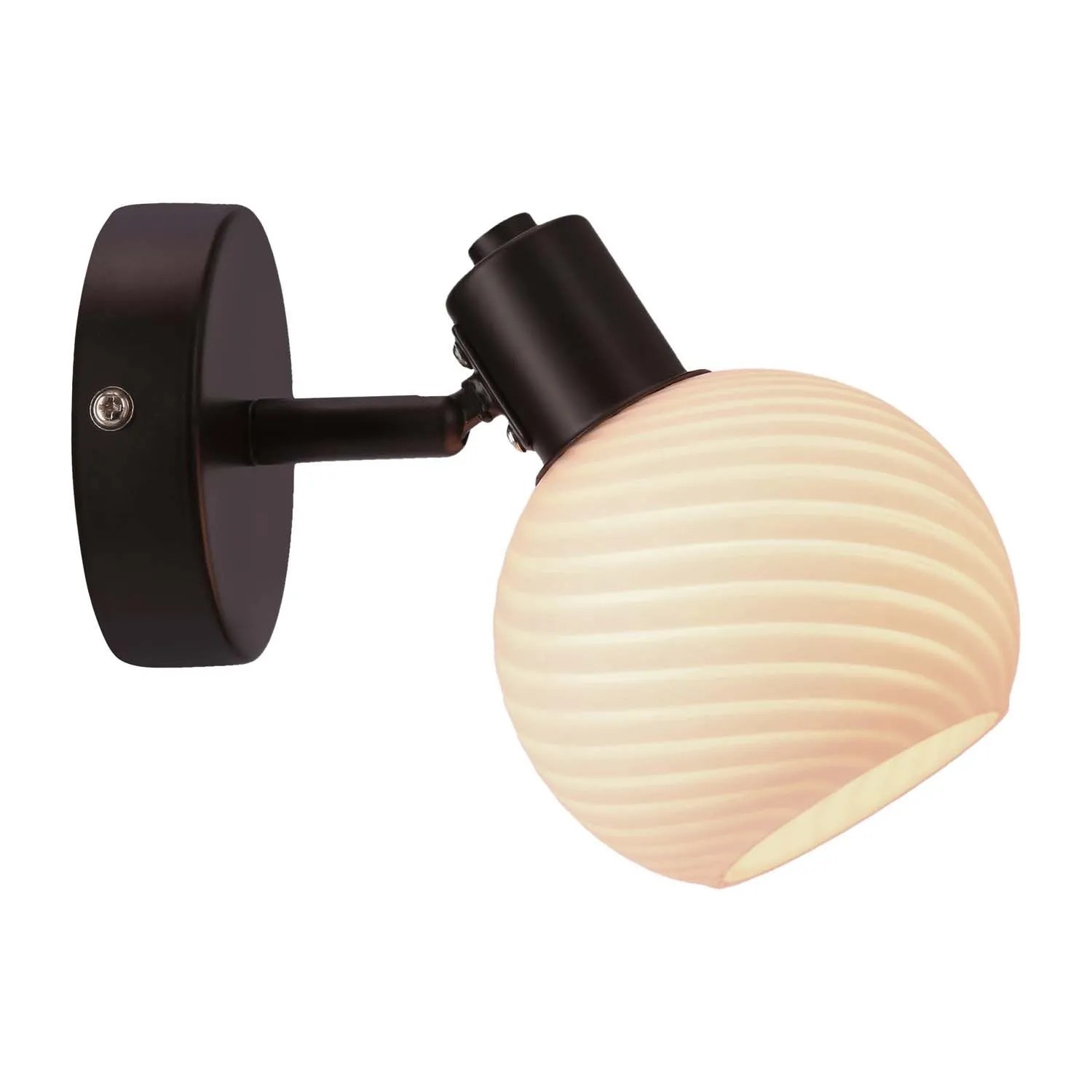 Candellux kinkiet GRANO czekoladowy 1xE14 40W klosz biały