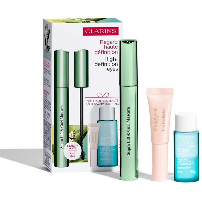 Clarins Zestaw Tusz do Rzęs + Płyn Micelarny + Błyszczyk do Ust