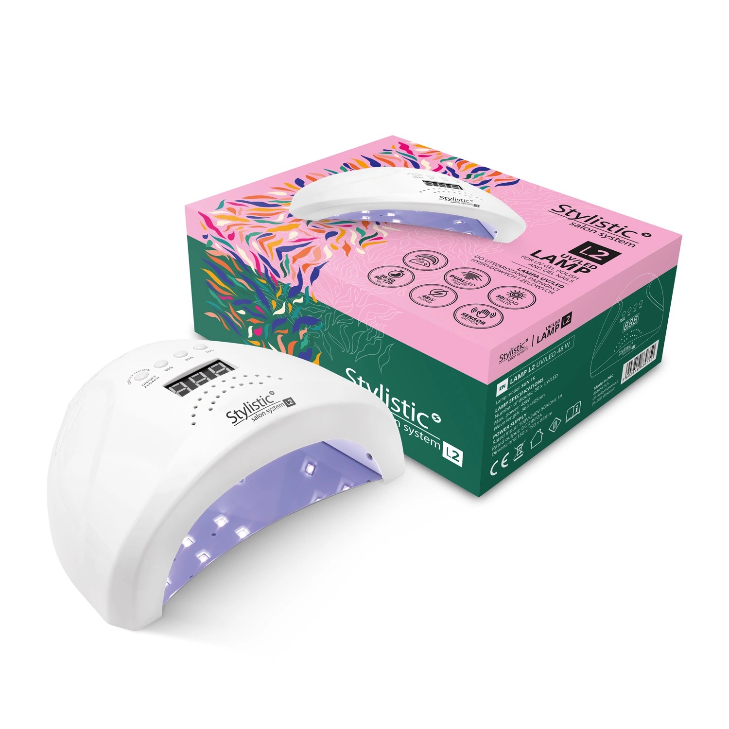 Stylistic Lampa L2 UV/LED 48W z Lustrzanym Spodem i Wyświetlaczem