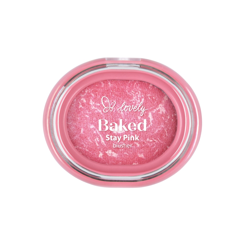Lovely Baked Stay Pink Rozświetlający Róż do Policzków 02 Poppy Pink